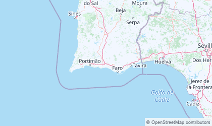 Landkarte von Algarve