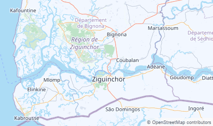 Landkarte von Ziguinchor