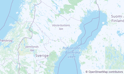 Landkarte von Nordschweden
