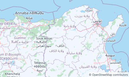 Landkarte von Nordwest-Tunesien