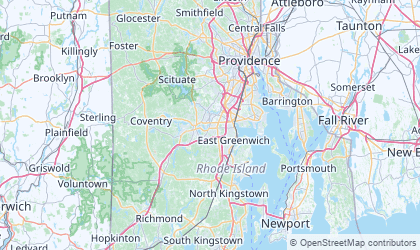 Landkarte von Rhode Island