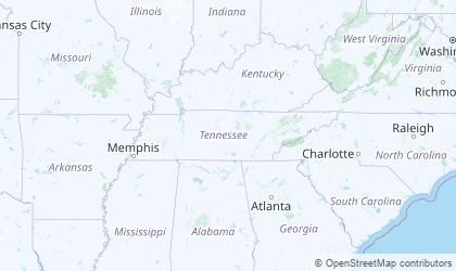 Landkarte von Tennessee