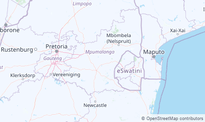 Landkarte von Mpumalanga