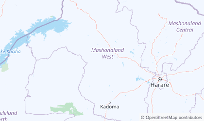 Landkarte von Mashonaland West