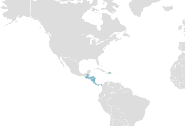 Weltkarte der Mitgliedsländer: SICA - Zentralamerikanisches Integrationssystem