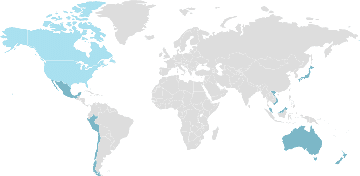 Weltkarte der Mitgliedsländer: TPP - Transpazifische Partnerschaft