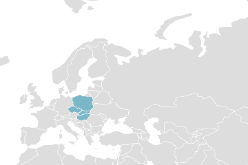 Weltkarte der Mitgliedsländer: Visegrad