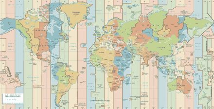 Weltkarte der Zeitzonen